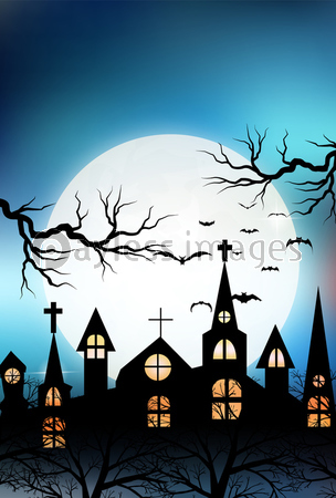 美しい風景の中での満月のハロウィーン 背景 フリー素材JPG無料ダウンロード - Pikbest