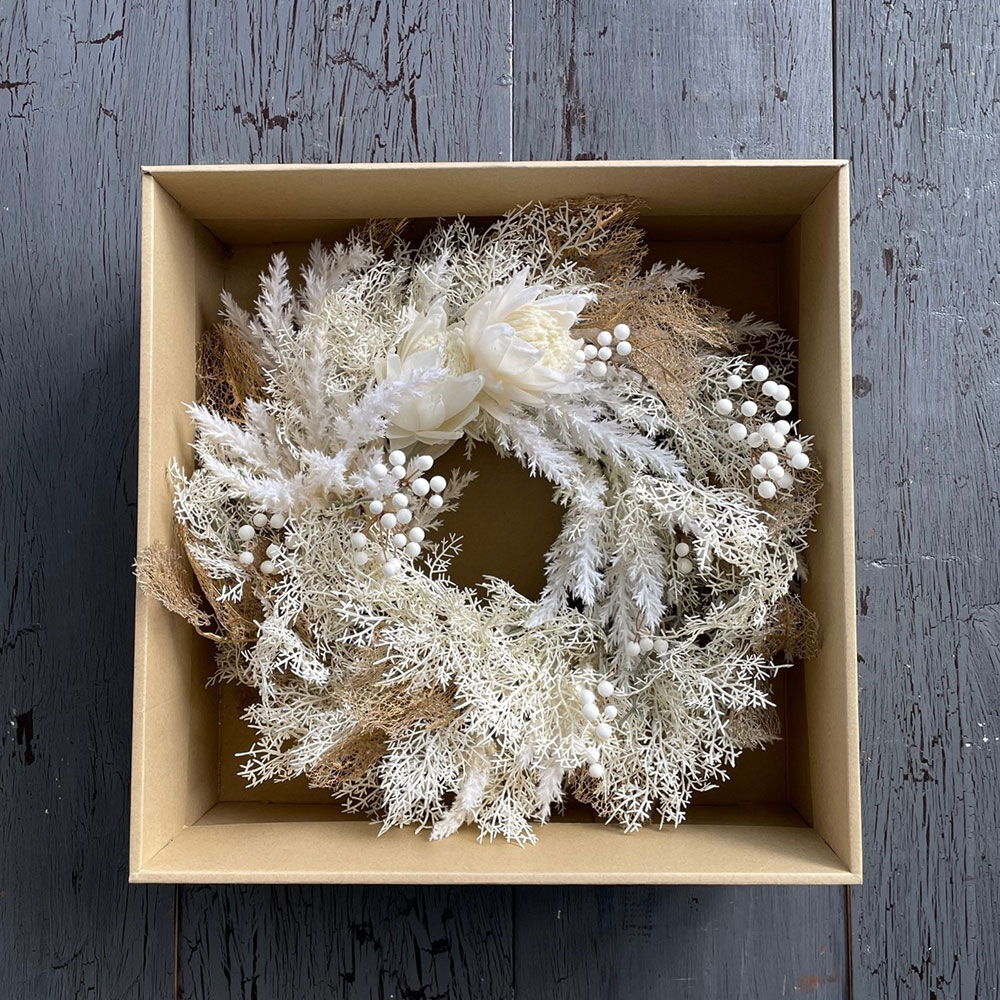 クリスマスリースL シルバーQ-FLA キューフラ のプレゼント・ギフト通販TANP タンプ