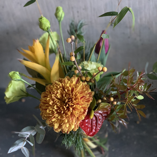 祝日、熱心に正月花 - 「池坊・花のあけちゃんブログ明田眞子」 花の力は素晴らしい。広島で４５年、池坊いけばな教室。熱心な方々と楽しく生けてます