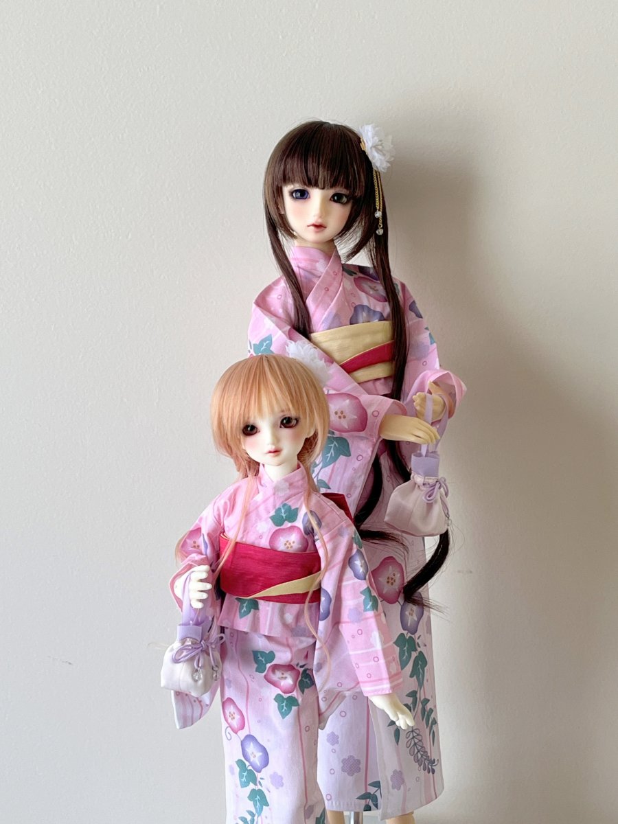 着物ー有松鳴海絞り浴衣29流水花文 綿朝顔の花でしょうか