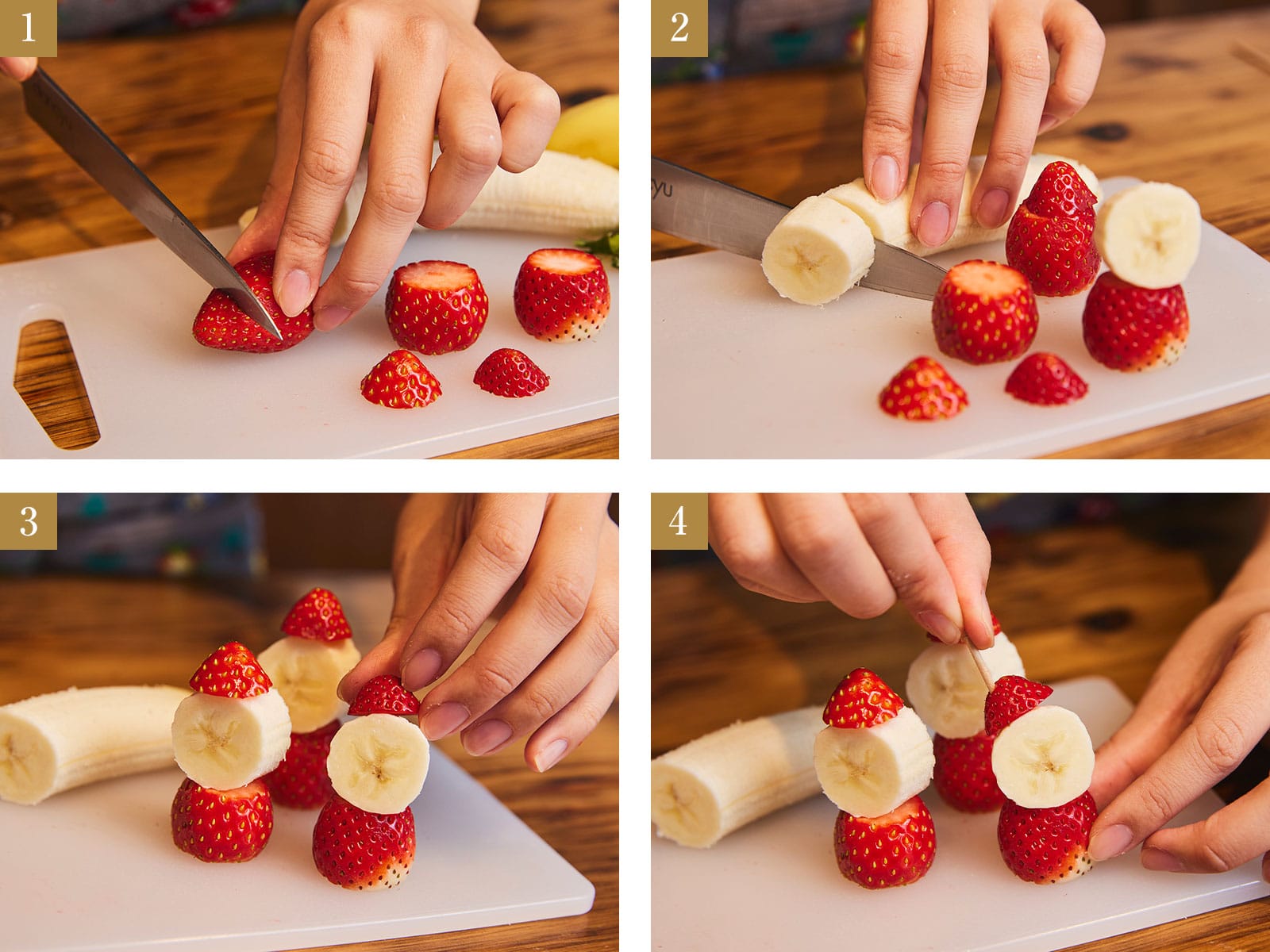 クリームやマシュマロで♪ いちごサンタ3つの作り方