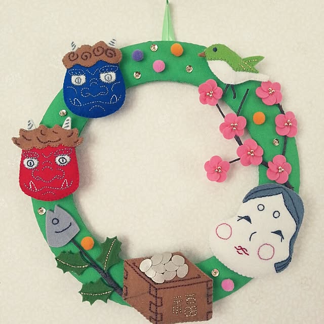 節分リース」のアイデア 38 件折り紙, 節分, 節分 クラフト