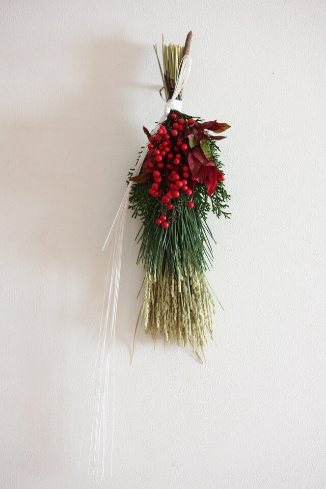 南天のリースを作ってみた！お正月飾り60代からの暮らし、片付け、日々のこと。ここいろまろん