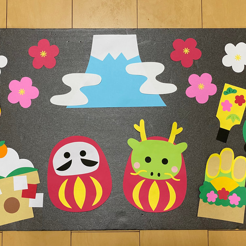 壁面飾り お正月壁面 1月の壁面 製作キット保育 壁面お正月 壁面飾りお正月