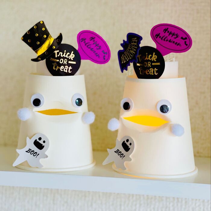 ハロウィンで使える ヘンダーソン子安と『紙コップおばけ』の製作 – ほいくnote