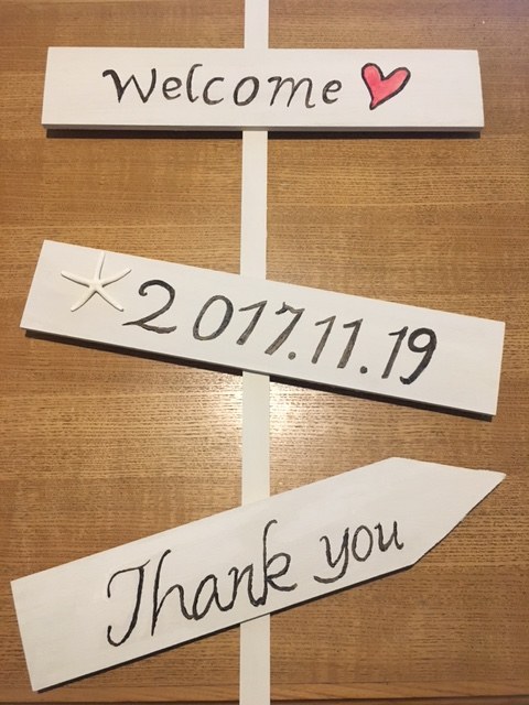 木目＋文字プリントで作る！ぬいぐるみ用ウェルカムサインの簡単な作り方結婚式DIYアイディア費用節約