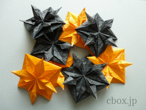 ハロウィン折り紙 かぼちゃとオバケのリースデザイン案☆Origami Halloween wreath tutorial たつくり