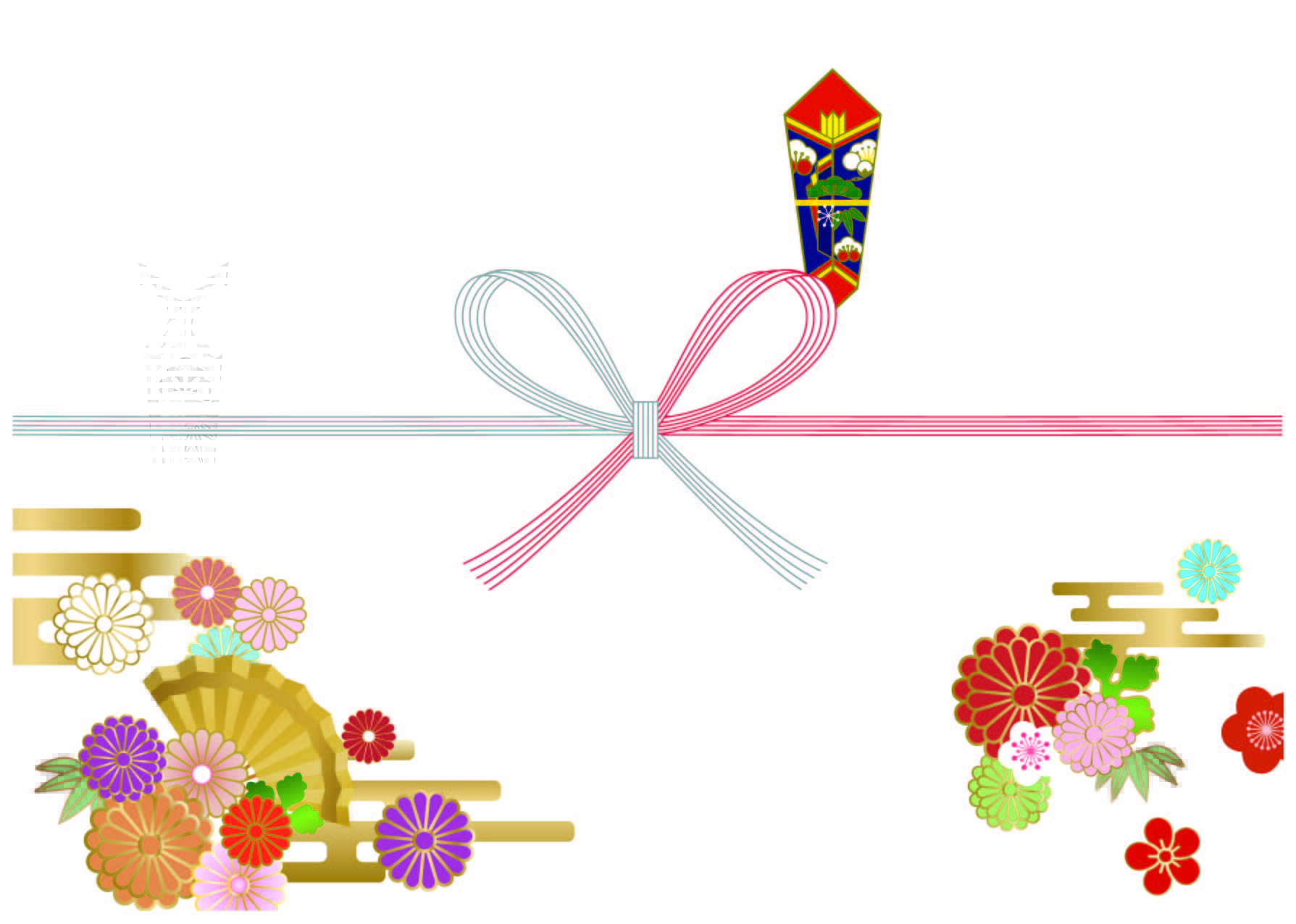 のし紙 仏事・黒白の水引 シンプル・ダウンロード！「A4・Excel・PDF・Word・JPG」法事のお供え用や香典返し