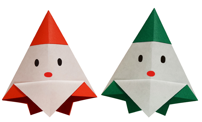 折り紙 クリスマスベルひいらぎベル