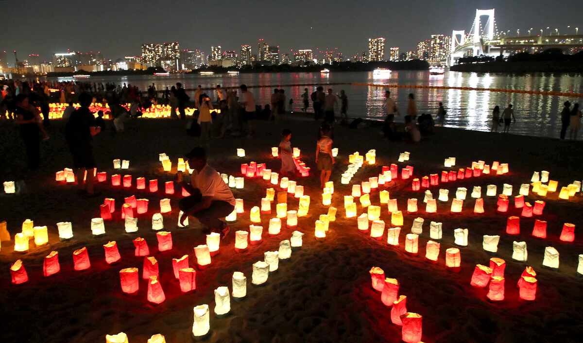 フォト ビーチに光の地上絵 東京・台場「海の灯まつり」 写真・画像 7 7- 産経ニュース