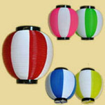 ポリ提灯 なつめ型張分 黒輪 5色セット 各色20個ずつ 合計100個セット祭り用品専門店の祭すみたや