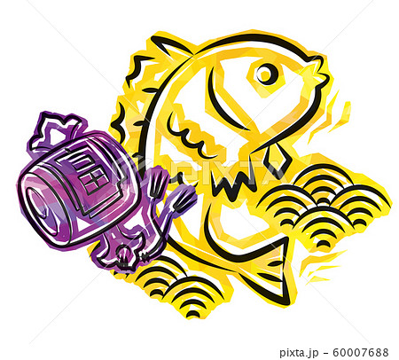 小さなハンマー 日本の正月の儀式用品 金魚のパターン 金 お正月縁起物 打ち出の小槌,赤いロープイメージ_グラフィックス id380425618_PRF画像フォーマットPSD_jp.lovepik.com