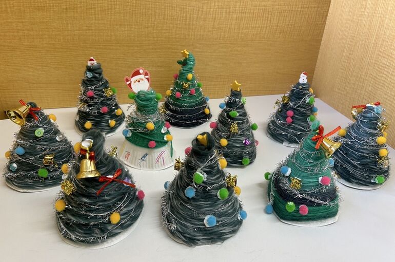 クリスマスの工作をした画像です。株式会社オアシス九州