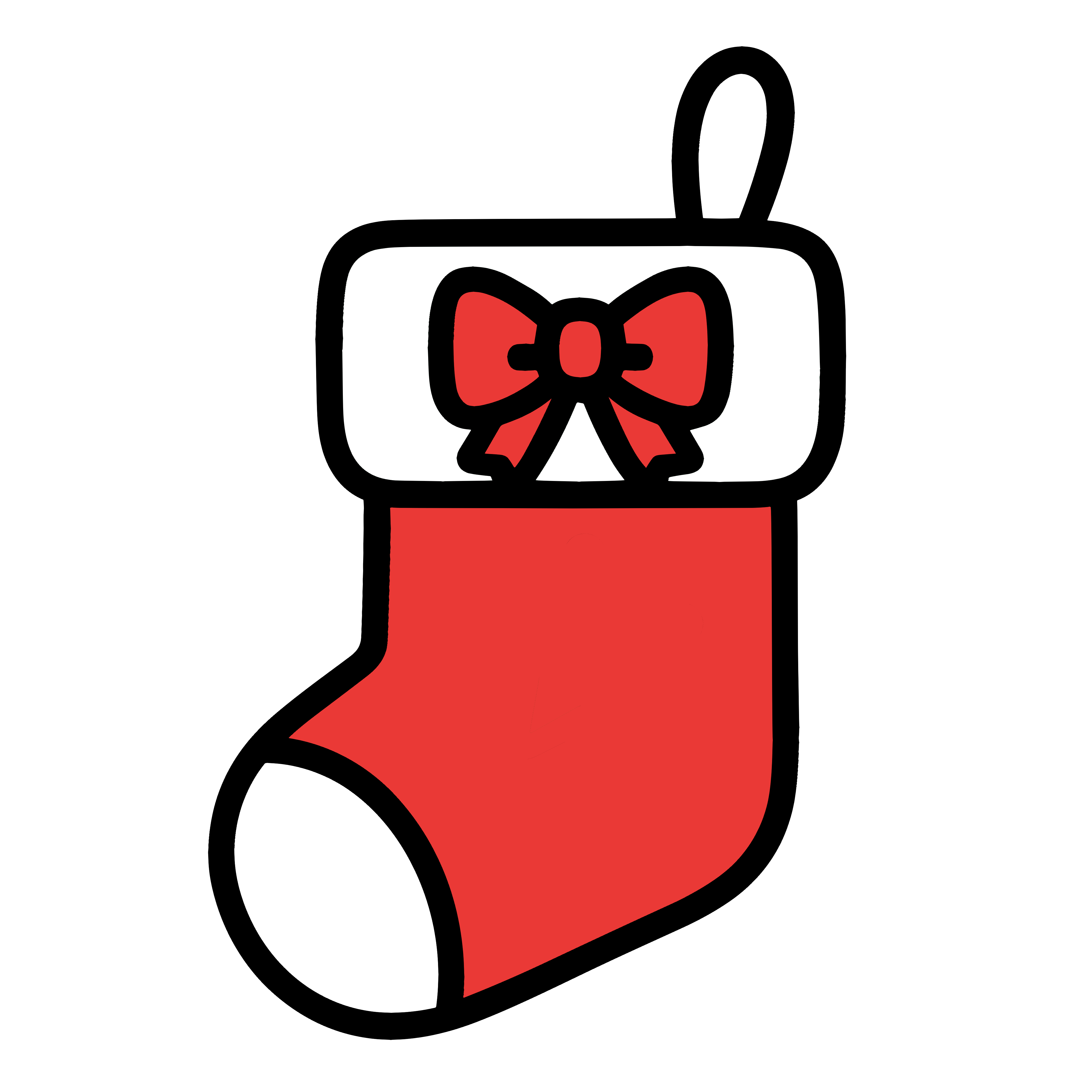 クリスマスの靴下のイラストえんぴつと画用紙