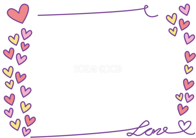 バレンタインのフレーム・枠：イラスト無料