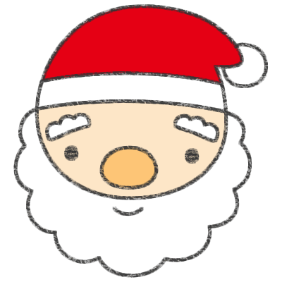 顔はめ サンタクロースの無料 フリー イラストかわいい手描きの無料素材「てがきっず」保育園・小学校・介護施設にぴったりのフリー素材イラスト