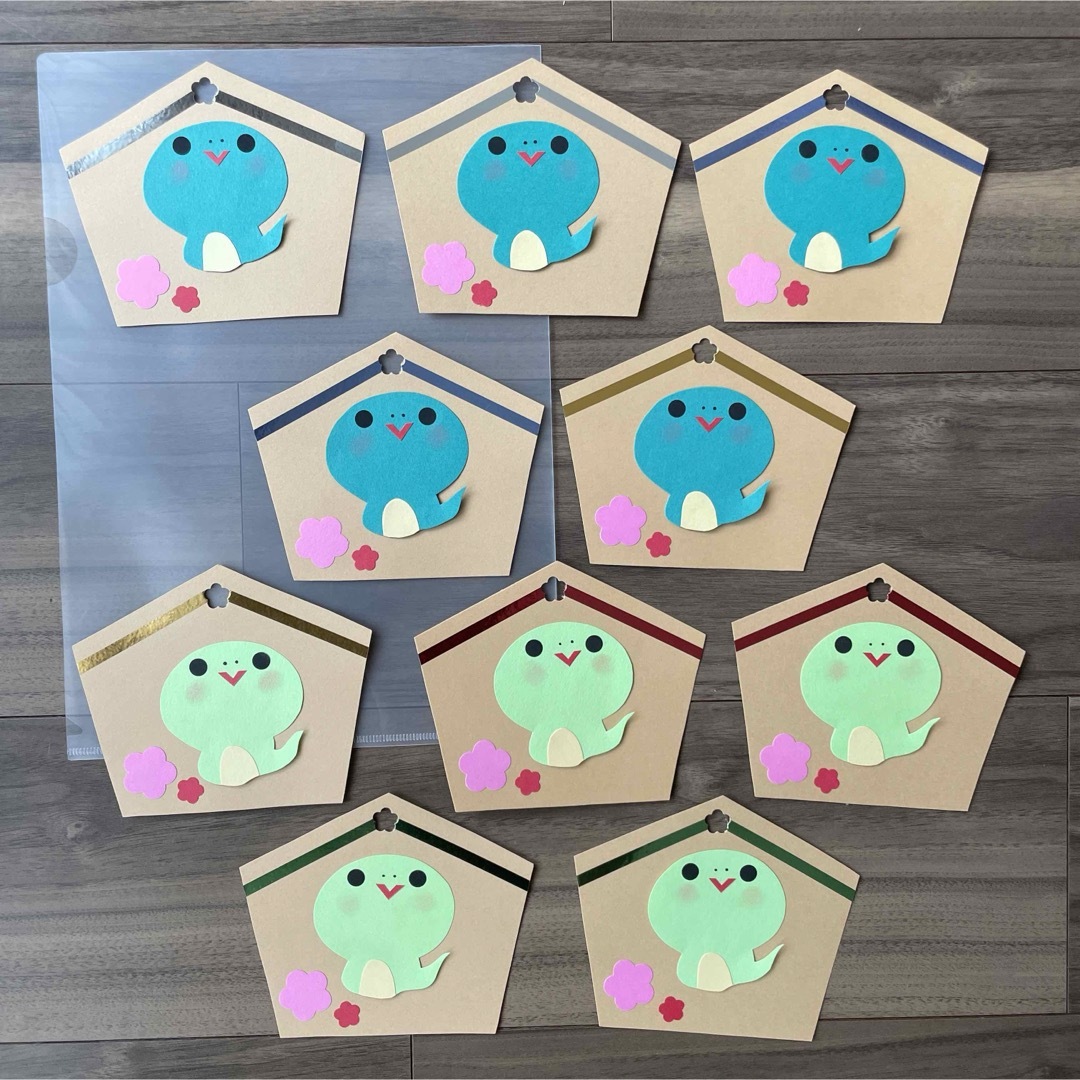 年賀状の型紙 2025年 巳年 巳-6伊勢型紙おおすぎ