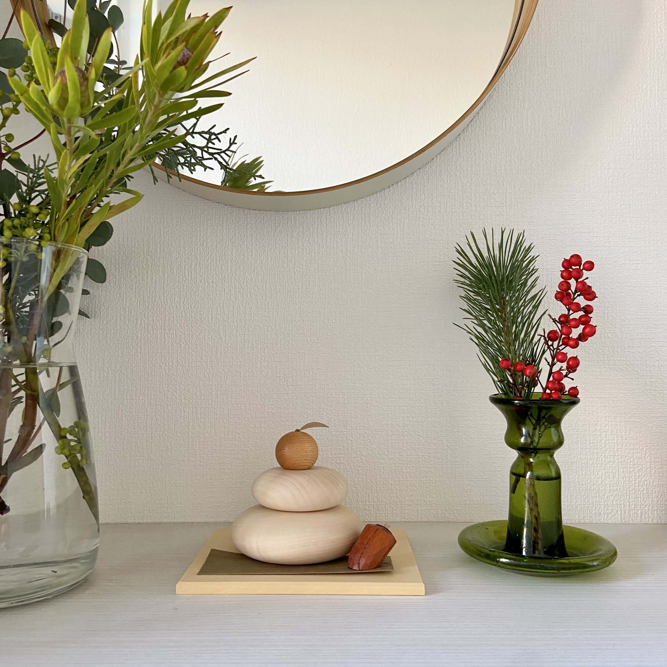 冬のナンテン 南天 の木の様子・お正月飾り 猫と園芸