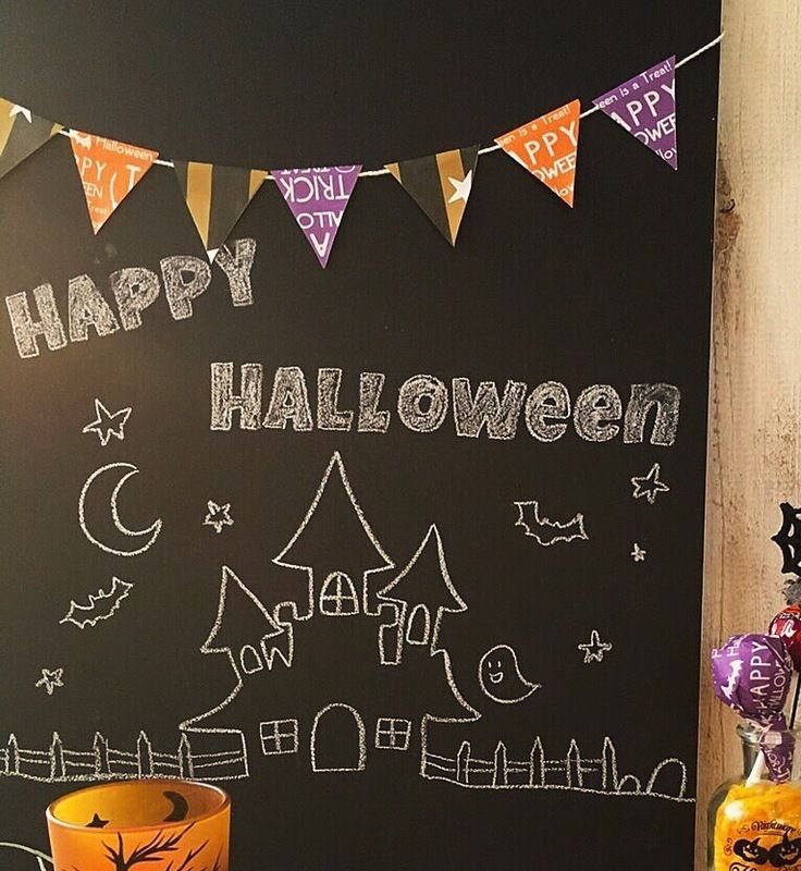 HALLOWEEN タイトル・お化け・かぼちゃ 看板・ボード用イラストシールW285×H285mm- 販促用品通販のサインモール