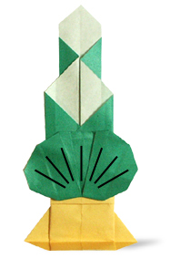 折り紙 門松とネズミと椿 お正月飾り - s-bloom 折り紙 GALLERYminne byGMOペパボ国内最大級のハンドメイド・手作り通販サイト