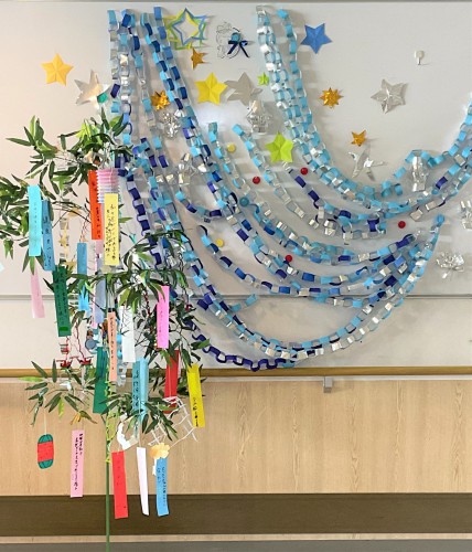 壁面飾り工房 特大サイズ横120cm 「七夕の夜空で」 ７月 夏 織姫 彦星 笹 幼稚園 保育園 学校 病院 施設 知育 夏 七夕 短冊 織姫彦星 星 笹 保育園 幼稚園 高齢者施設 壁面 その他素材 minju 通販 15762868Creema クリーマ