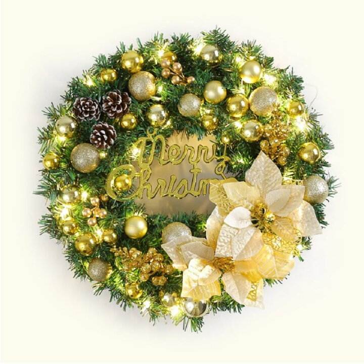 クリスマスリース 花輪 玄関ドア ア用 ライト付き 壁掛け フラワーナチュラル リアル 手作り 造花 置物 ドア 壁飾り 窓 室内Amazon.co.jp: nicojoy クリスマスリース 玄関ドア用 直径40cm LEDライト付き クリスマス 飾り フラワーリース ナチュラルリース花輪 壁掛け