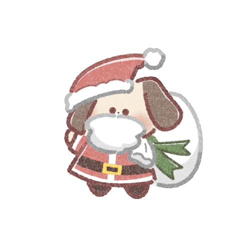 サンタとトナカイを描いた、ゆるかわイラストのクリスマスカードさきちん絵葉書