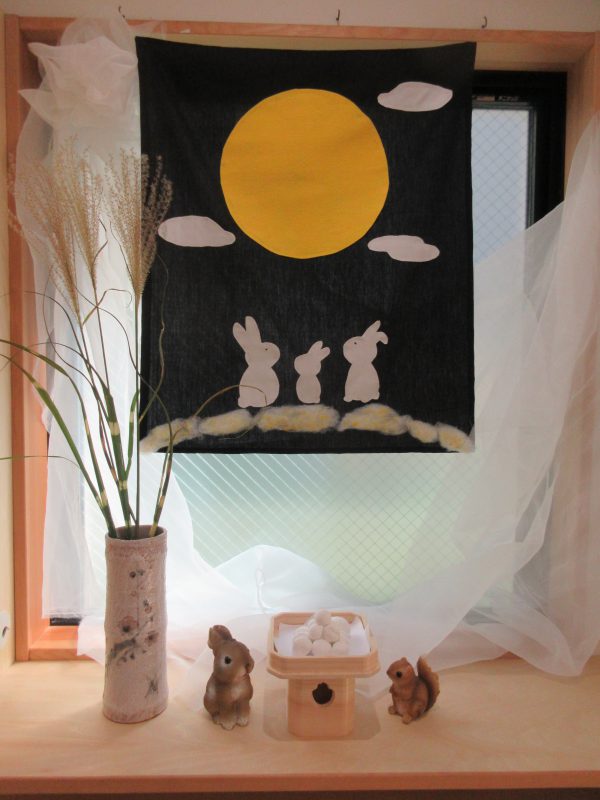 お月見 保育製作 秋の空を表現しよう〜お月見＆とんぼのめがね〜 9月10月