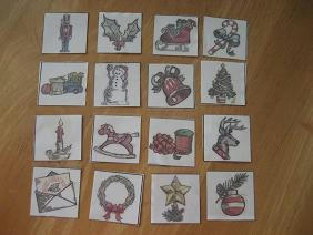 手描きのかわいいクリスマス ビンゴ カード無料ベクトル素材