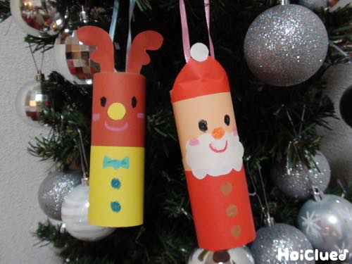 トイレットペーパーの芯でクリスマスツリー♡