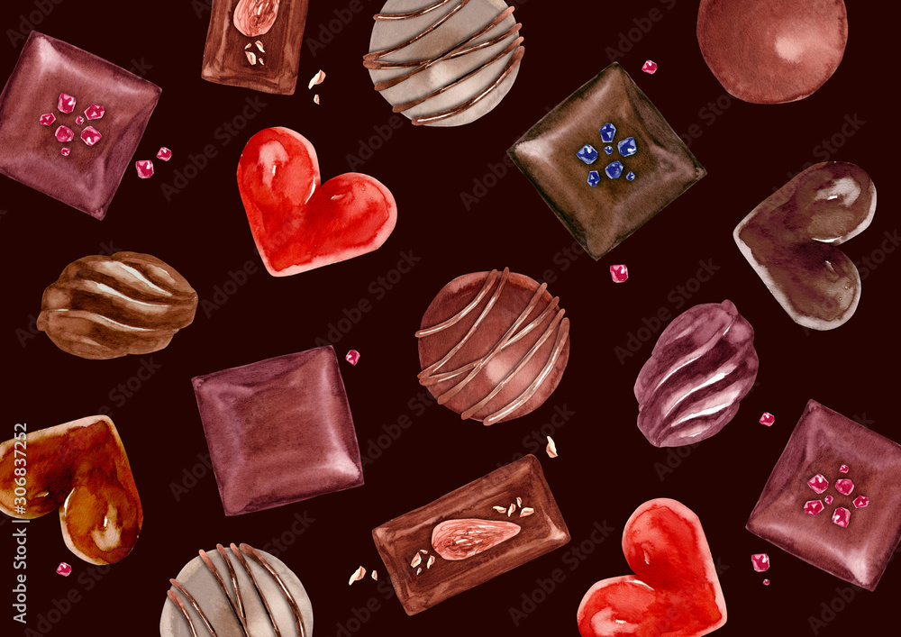 可愛い手描きのバレンタイン背景イラストのイラスト素材121342127- PIXTA