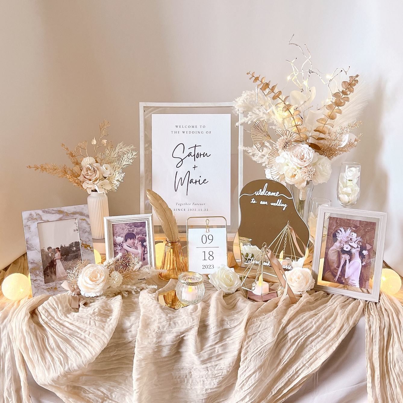 受注製作 No.1040 ウェルカムスペース オーダー 結婚式 まとめ売り 和婚 秋婚 ウェルカムボード Flower crown 通販16744176Creema クリーマ