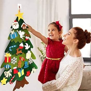 ハンドメイド フェルト クリスマスオーナメントガーランド ハート刺繍 6個セット - メルカリ