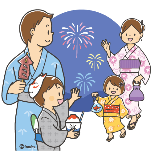 フリーイラスト夏祭り関連の素材セットでアハ体験GAHAG著作権フリー写真・イラスト素材集 - GAHAG著作権フリー写真・イラスト 素材集