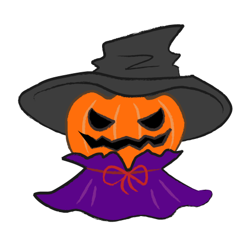 黒い帽子をかぶったハロウィンかぼちゃのオバケのイラストのイラスト素材129486619- PIXTA