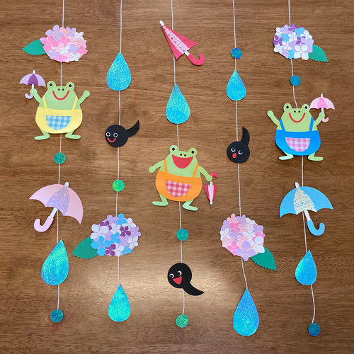 夏 七夕 梅雨 吊るし飾り ３点セット 壁面飾り ガーランド 6月 7月 8月の通販 by リバティ's shopラクマ