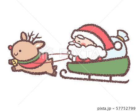 サンタとトナカイのフレーム背景枠イラスト フリー、無料