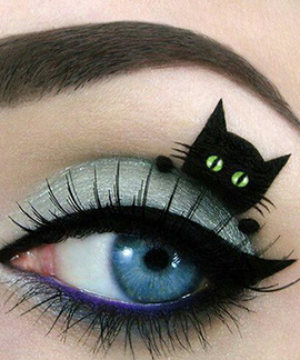 高貴白猫メイク: 猫メイク変身！可愛い白猫コスプレハロウィンメイク