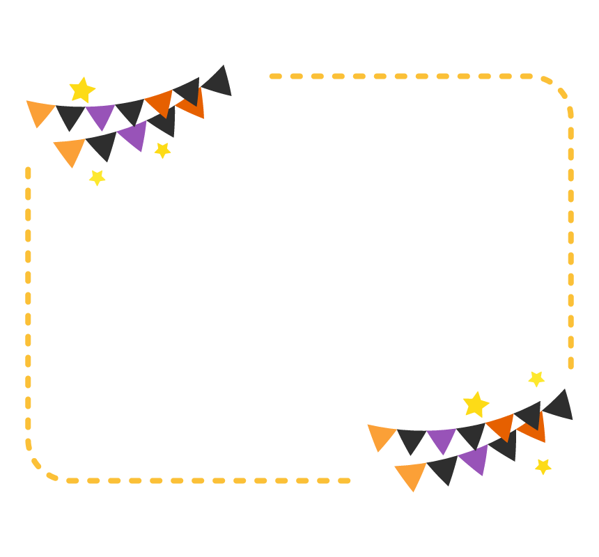 ハロウィンな丸いシンプルフレームイラスト