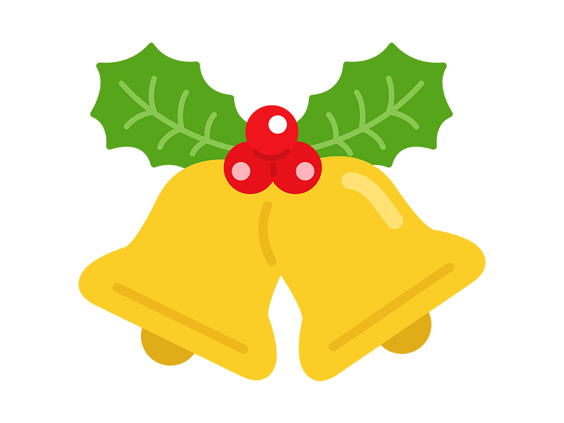 クリスマスベルの白黒イラストかわいい無料の白黒イラスト モノぽっと