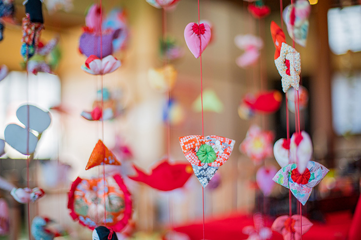 ひな人形手作りキット きめこみタペストリー お雛様 ピンク生地 和柄 和布 ちりめん手芸通販布がたり