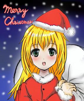 かわいいかわいいサンタ女の子クリスマス女の子イラスト漫画Premium AI生成ベクトル画像