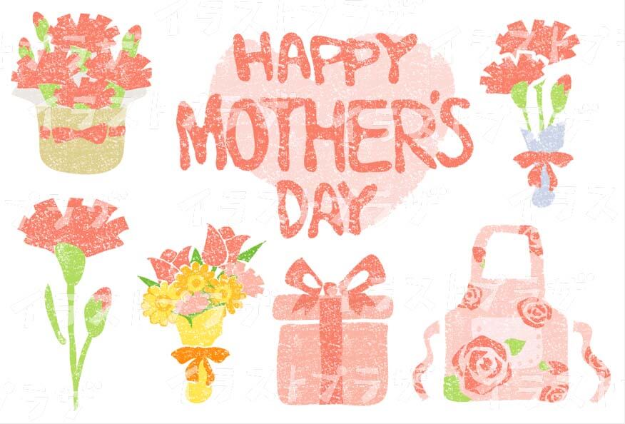 母の日のシンプルなイラストフレームセット-子供からのプレゼント-手描きの線画のイラスト素材88059750- PIXTA