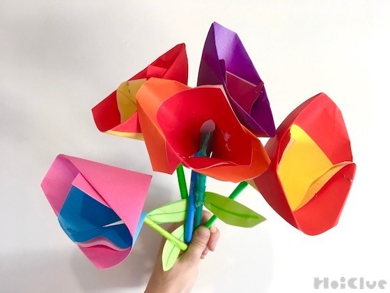 卒園プレゼントに手作りの花束を渡そう♪折り紙で簡単な作り方かんたん工作・折り紙☆選り好み