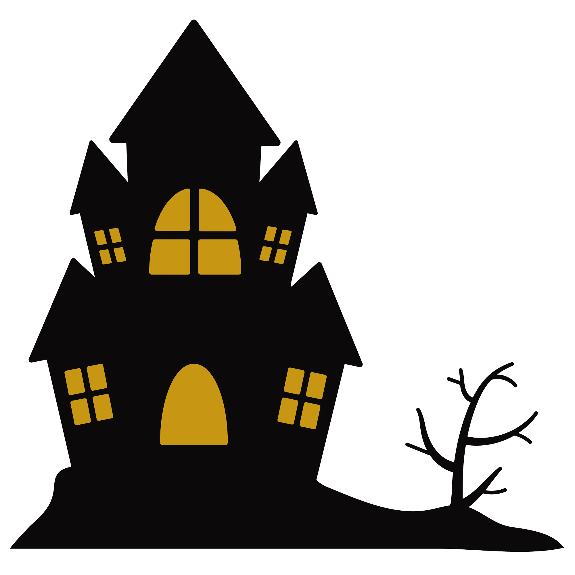 ハロウィンの家とお城 イラスト素材6478403- フォトライブラリ