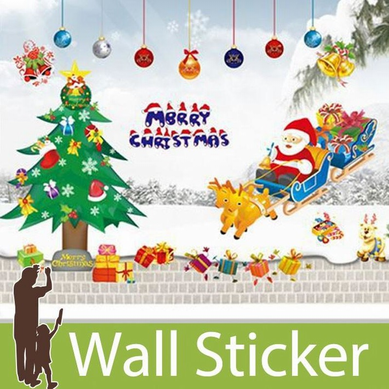 Amazon.co.jp: ウォールステッカー クリスマス 飾り 590×1327mm シール式 装飾 オーナメント ツリー リース クリスマス 壁紙雑貨 ガラス 窓 DIY サンタ プチリフォーム パーティー イベント 賃貸 wsl-013016-ws : おもちゃ