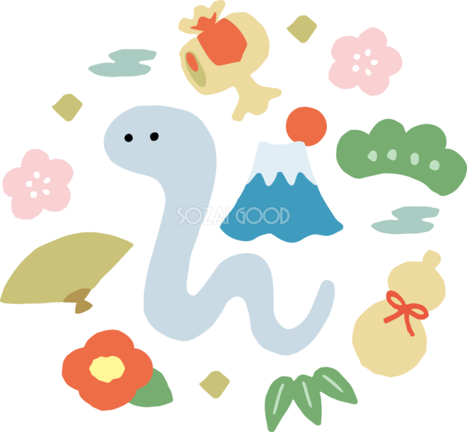 2025年巳 へび 年 正月 福 白いへび 巳 イラスト 無料無料ペットイラスト Pet-illust 犬・猫・鳥・ペットイラスト ぬりえ・年賀状・カレンダーイラスト多数無料