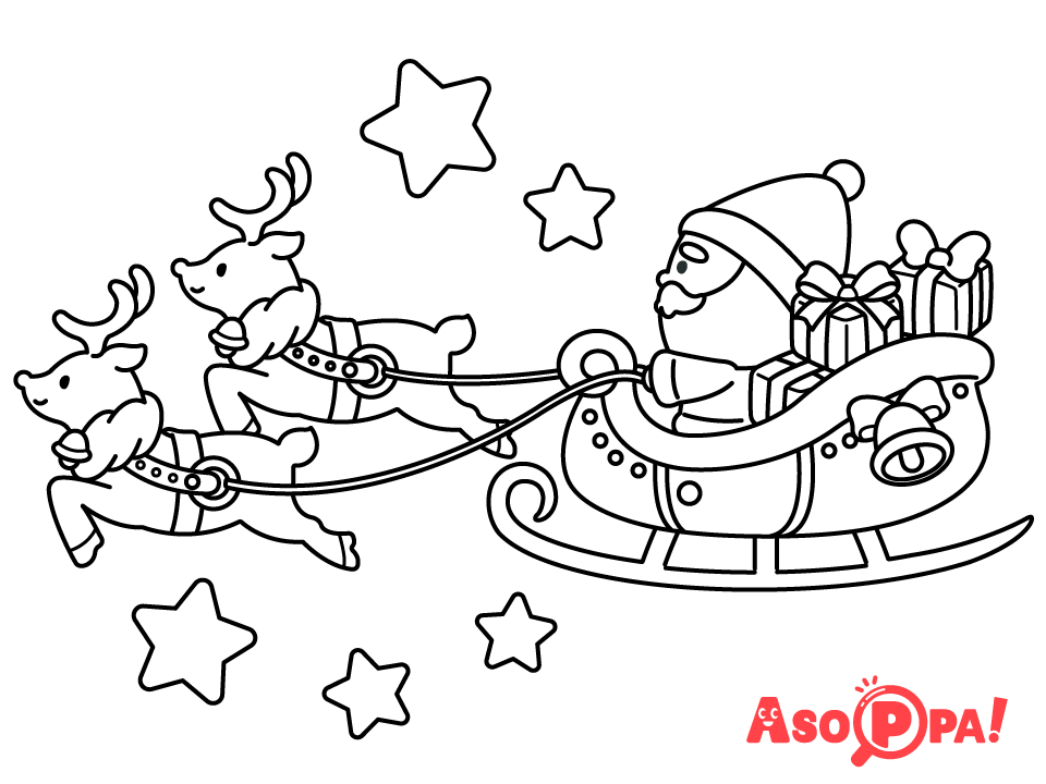 □ クリスマスツリーのかざりぬりえ