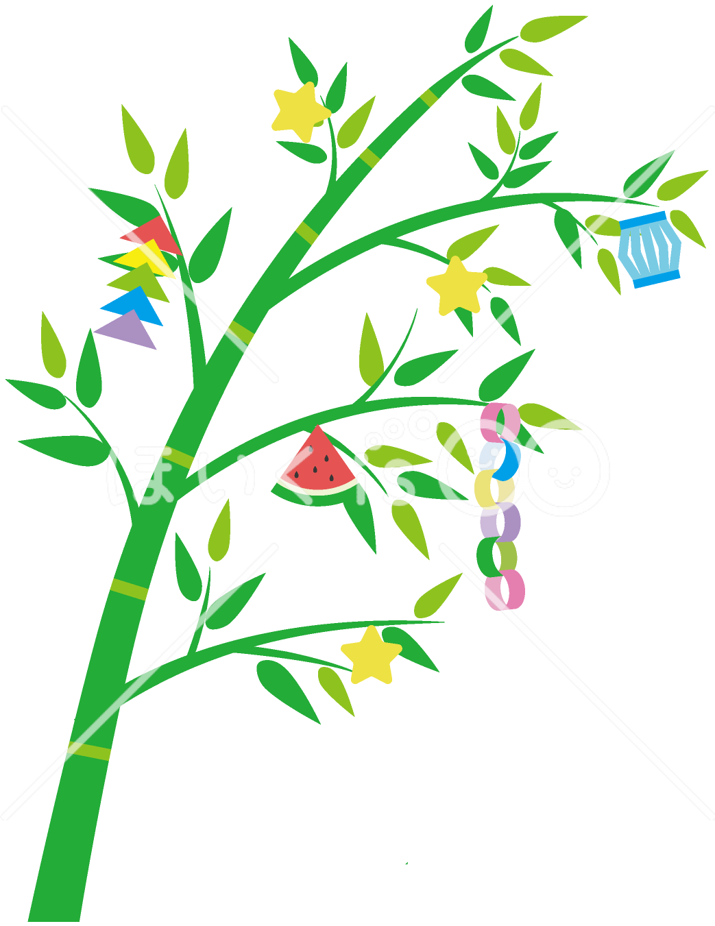 ウォール＆ウインドーステッカー 七夕笹飾り : 季節装飾・造花販促物・販促通販の POP GALLERY ポップギャラリ