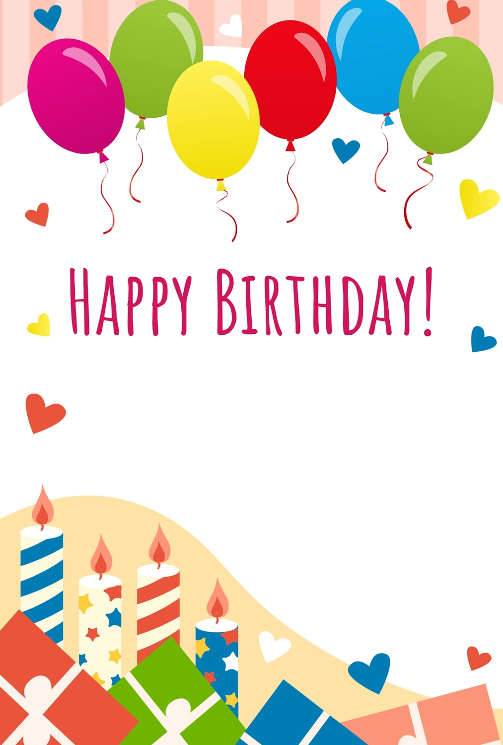 可愛いバースデーカード_テンプレート縦のイラスト素材98868866- PIXTA